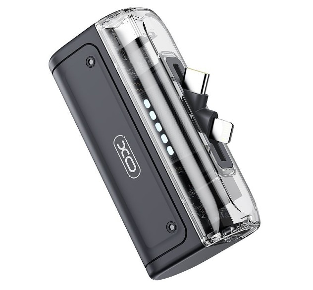 CARGADOR PORTABLE  5.000  MAH XO - PR273 CON SOPORTE METALICO PUERTO TIPO C Y LIGHTNING